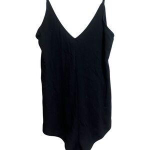 Fenty Black Ribbed Sz XS V-Neck Romper